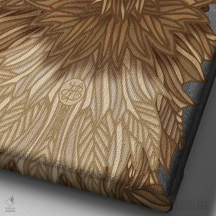 تابلو یورکی پو (سگ ترکیبی یورکشایر تریر و پودل) اثر آنجلیکا پارکر - نمای نزدیک بافت بوم