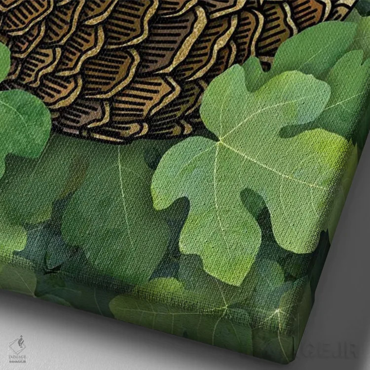 تابلو پانگولین اثر آنجلیکا پارکر - نمای نزدیک بافت بوم