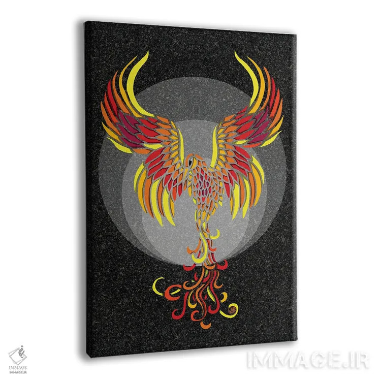 تابلو ققنوس آتشین اثر آنجلیکا پارکر - نمای پرسپکتیو محصول