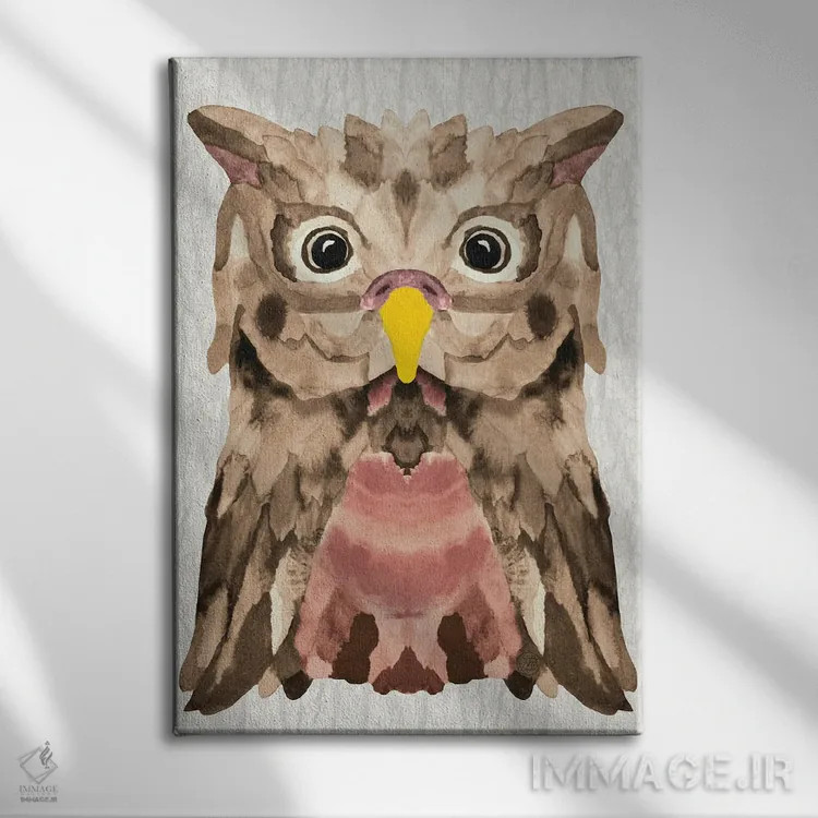 تابلو جغد موکا اثر آنجلیکا پارکر - نمای روبهرو روی دیوار