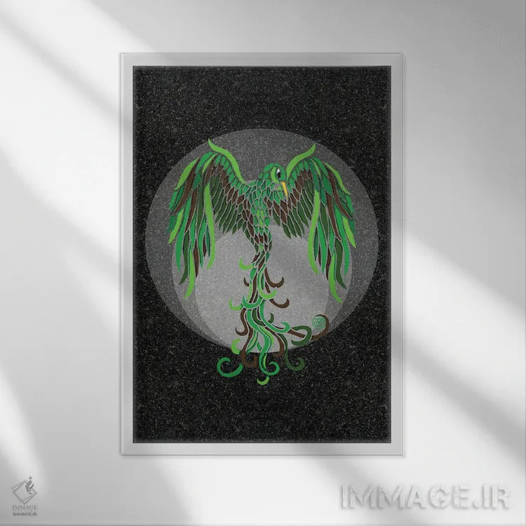 تابلو ققنوس زمینی اثر آنجلیکا پارکر - نمای قابدار سفید