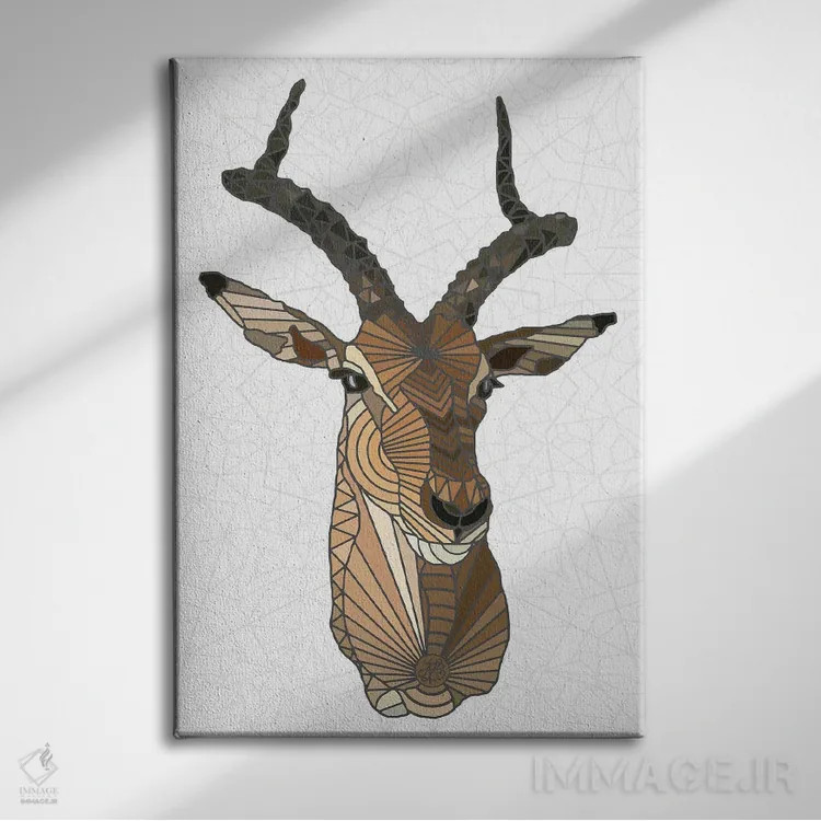 تابلو ایمپالای مدرن (آهو آفریقایی) اثر آنجلیکا پارکر - نمای روبهرو روی دیوار