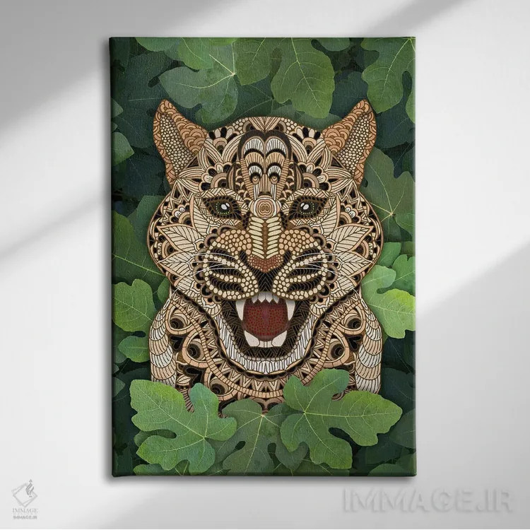 تابلو پلنگ جنگلی اثر آنجلیکا پارکر - نمای روبهرو روی دیوار