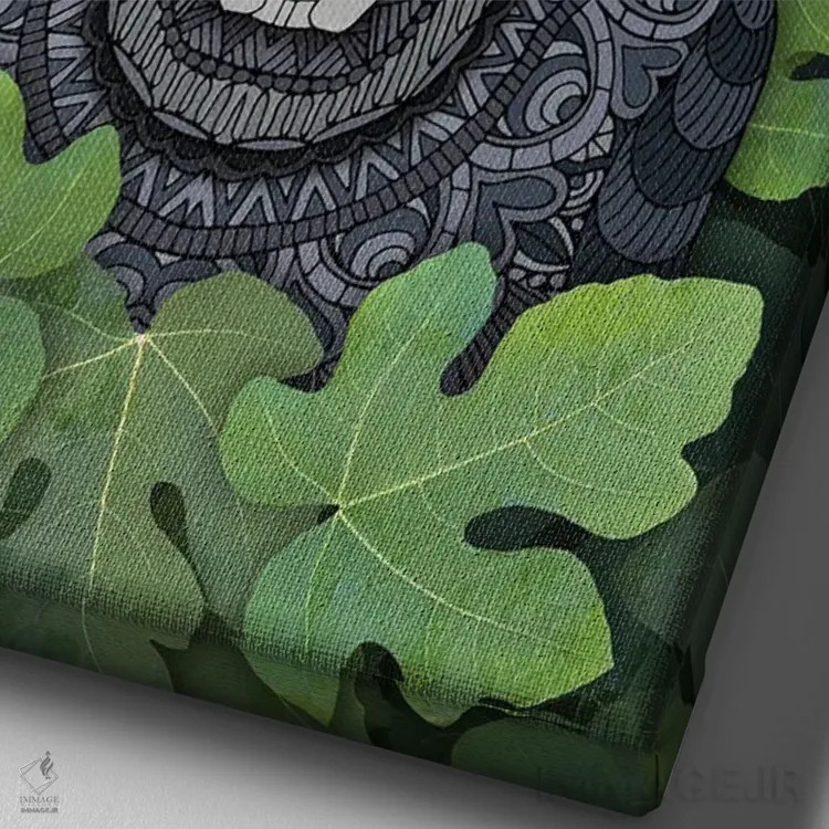 تابلو پلنگ سیاه جنگلی اثر آنجلیکا پارکر - نمای نزدیک بافت بوم