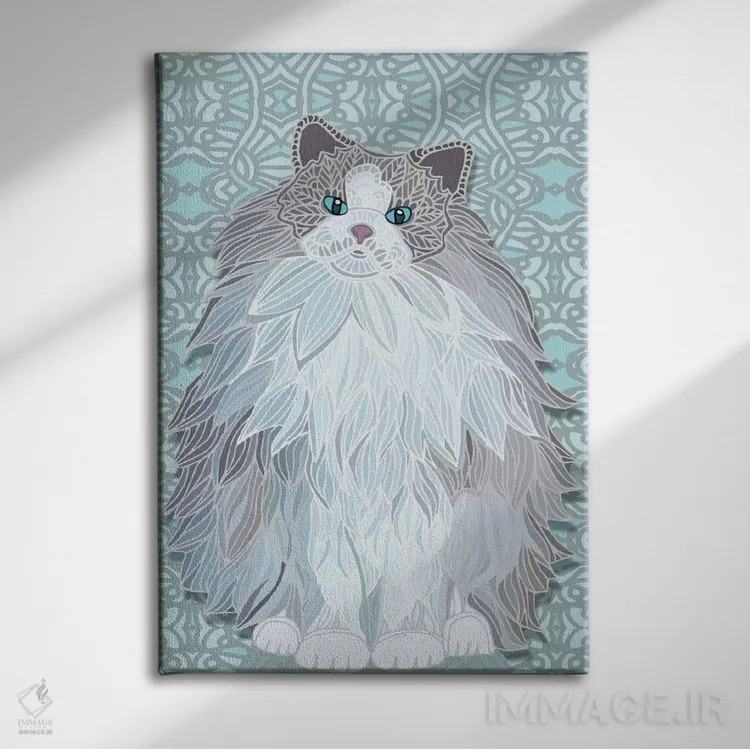 تابلو راگدال شفق قطبی (نژاد گربه) اثر آنجلیکا پارکر - نمای روبهرو روی دیوار