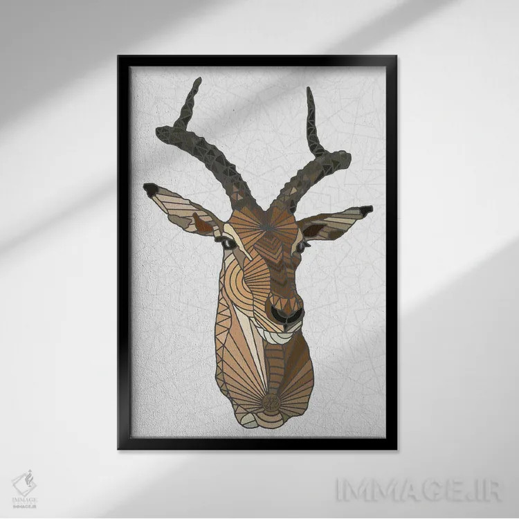 تابلو ایمپالای مدرن (آهو آفریقایی) اثر آنجلیکا پارکر - نمای قابدار مشکی
