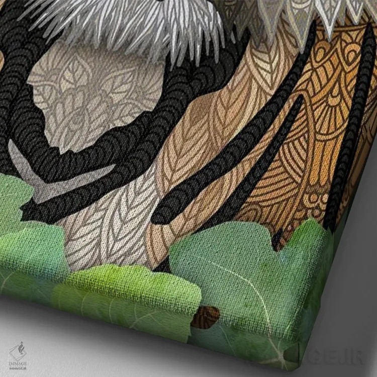 تابلو ببر جنگلی اثر آنجلیکا پارکر - نمای نزدیک بافت بوم