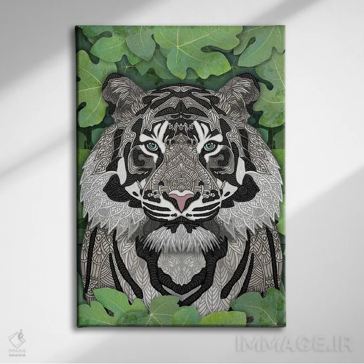 تابلو ببر سفید جنگلی اثر آنجلیکا پارکر - نمای روبهرو روی دیوار