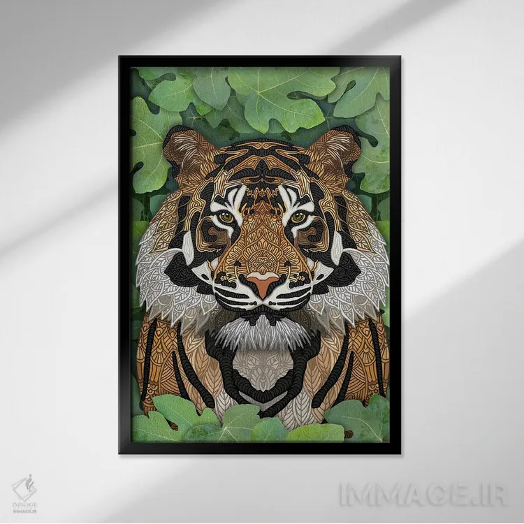 تابلو ببر جنگلی اثر آنجلیکا پارکر - نمای قابدار مشکی