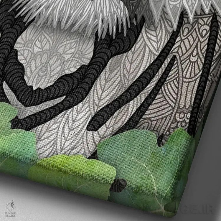 تابلو ببر سفید جنگلی اثر آنجلیکا پارکر - نمای نزدیک بافت بوم