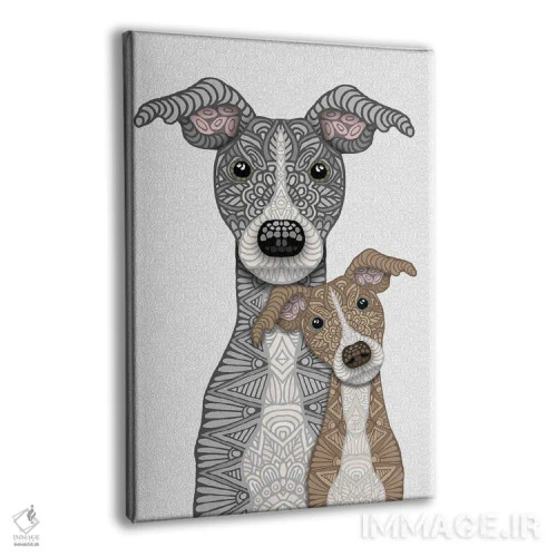 تابلو آبی و آهویی اثر آنجلیکا پارکر - نمای پرسپکتیو محصول