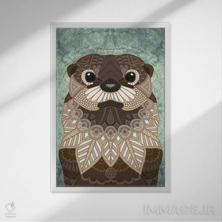 تابلو سمور تزئینی اثر آنجلیکا پارکر - نمای قابدار سفید