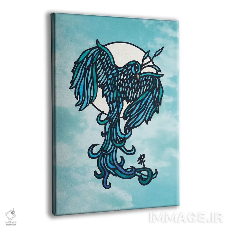 تابلو پرنده آبی اثر آنجلیکا پارکر - نمای پرسپکتیو محصول