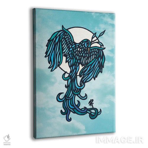 تابلو پرنده آبی اثر آنجلیکا پارکر - نمای پرسپکتیو محصول