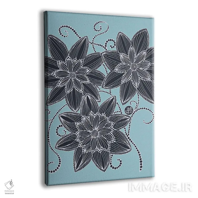 تابلو گلهای آبی اثر آنجلیکا پارکر - نمای پرسپکتیو محصول