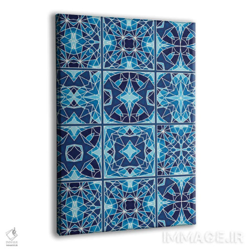 تابلو کاشیهای آبی اثر آنجلیکا پارکر - نمای پرسپکتیو محصول