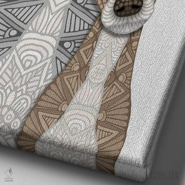 تابلو آبی و آهویی اثر آنجلیکا پارکر - نمای نزدیک بافت بوم