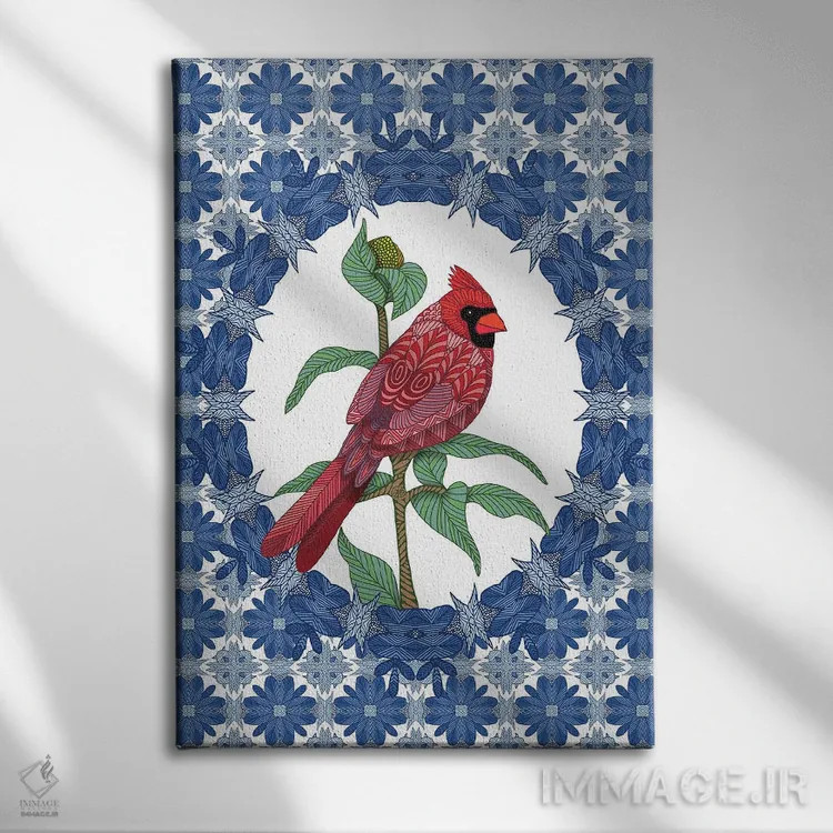 تابلو کارباورال آبی کریسمس اثر آنجلیکا پارکر - نمای روبهرو روی دیوار