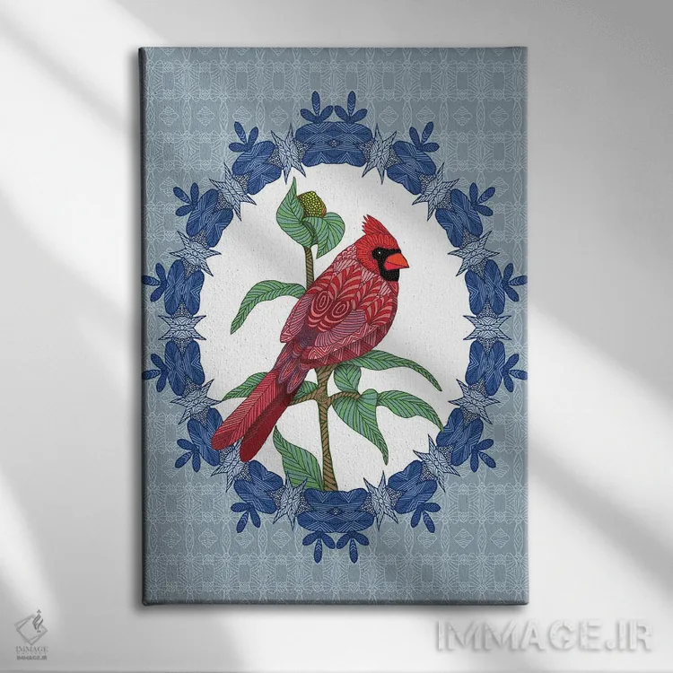 تابلو کارباورال آبی روشن کریسمس اثر آنجلیکا پارکر - نمای روبهرو روی دیوار