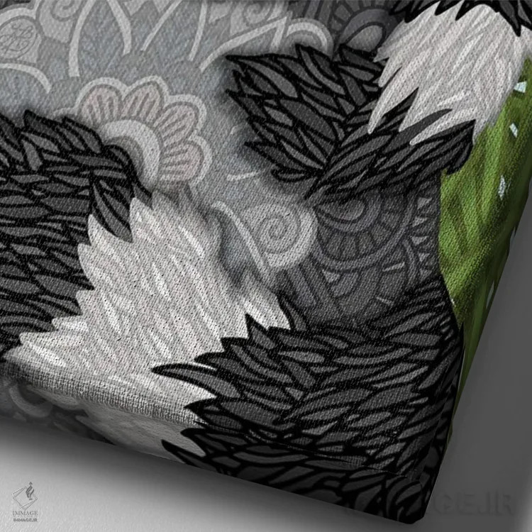 تابلو لمور (حیوان لمور) اثر آنجلیکا پارکر - نمای نزدیک بافت بوم