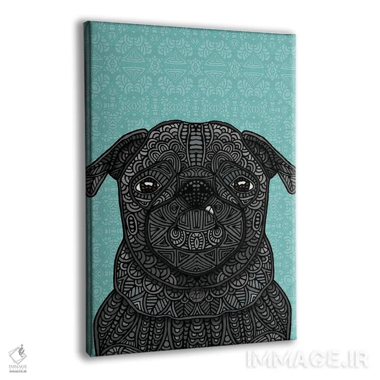 تابلو پاگ کوچولوی سیاه اثر آنجلیکا پارکر - نمای پرسپکتیو محصول