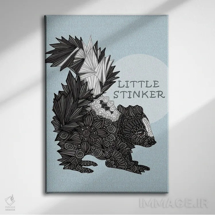 تابلو بو گنده کوچولوی آبی اثر آنجلیکا پارکر - نمای روبهرو روی دیوار