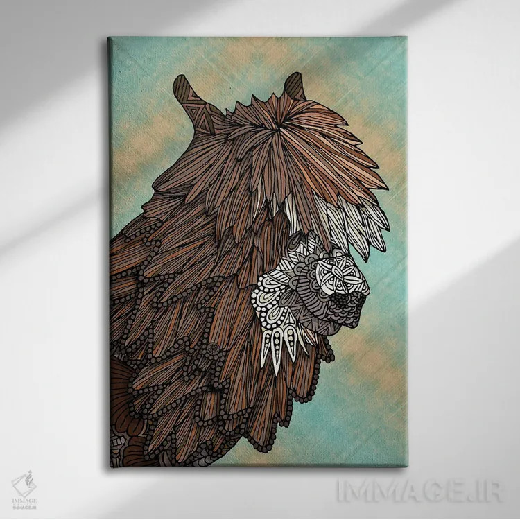 تابلو لامای زینتی اثر آنجلیکا پارکر - نمای روبهرو روی دیوار