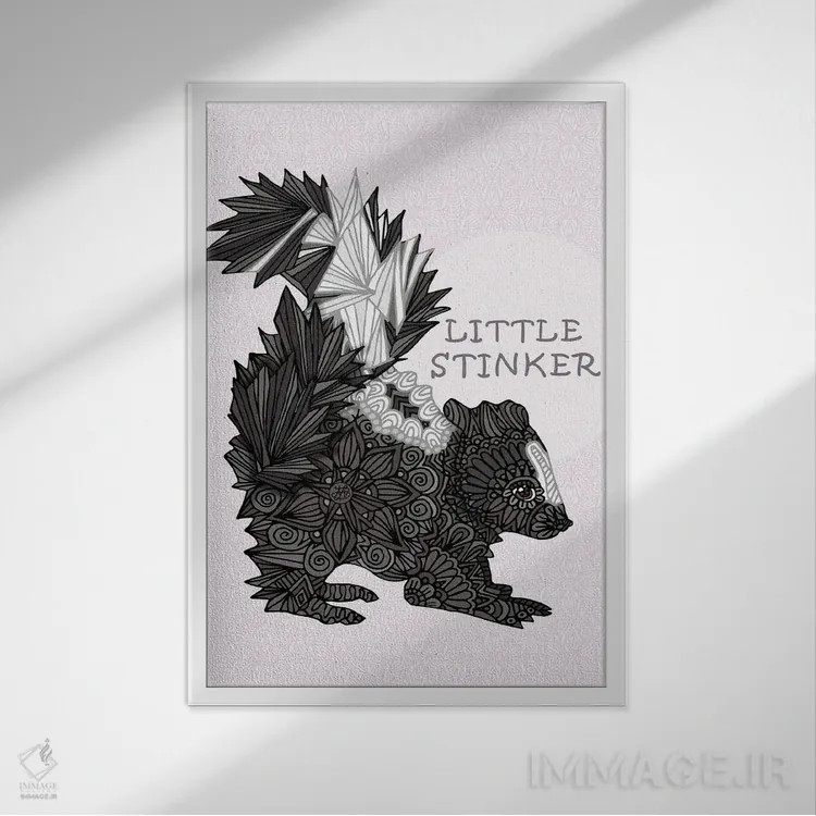 تابلو بو گنده کوچولوی صورتی اثر آنجلیکا پارکر - نمای قابدار سفید