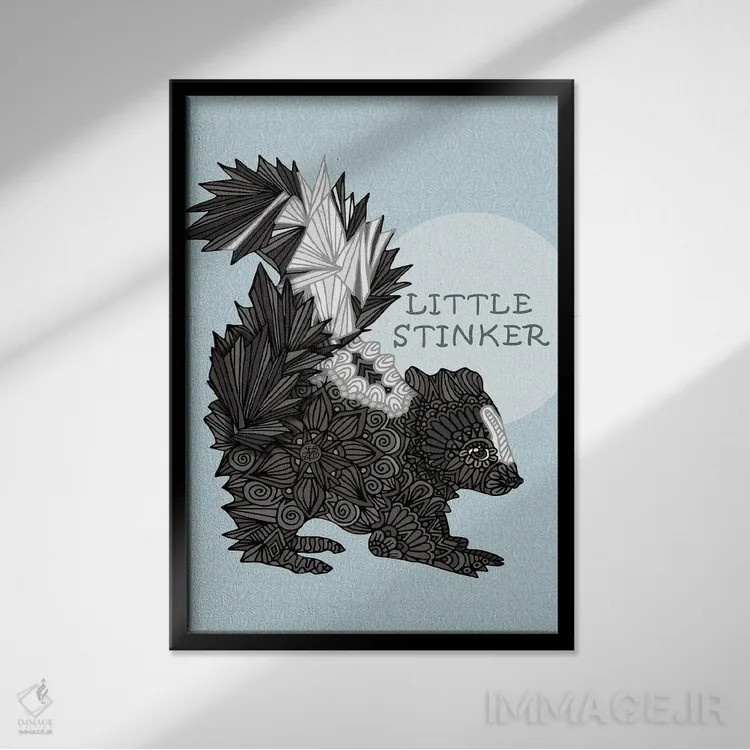 تابلو بو گنده کوچولوی آبی اثر آنجلیکا پارکر - نمای قابدار مشکی