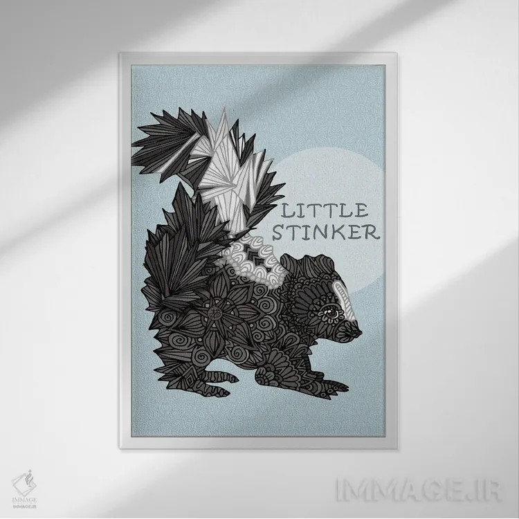 تابلو بو گنده کوچولوی آبی اثر آنجلیکا پارکر - نمای قابدار سفید