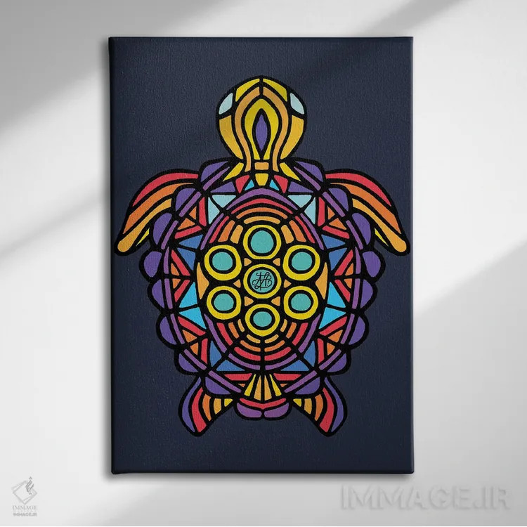 تابلو لاکپشت اثر آنجلیکا پارکر - نمای روبهرو روی دیوار