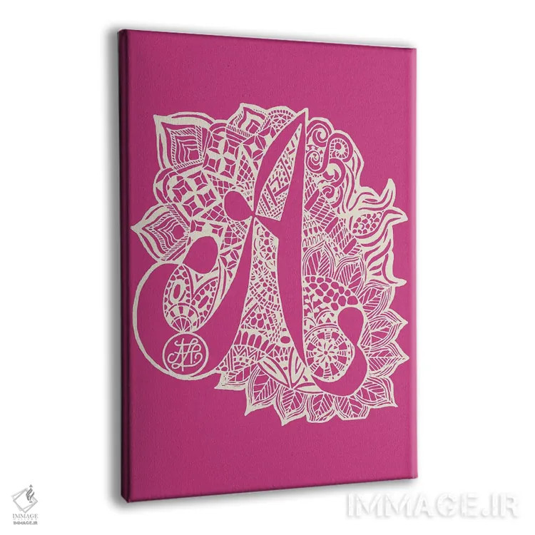 تابلو زنتَنگل A به رنگ صورتی اثر آنجلیکا پارکر - نمای پرسپکتیو محصول