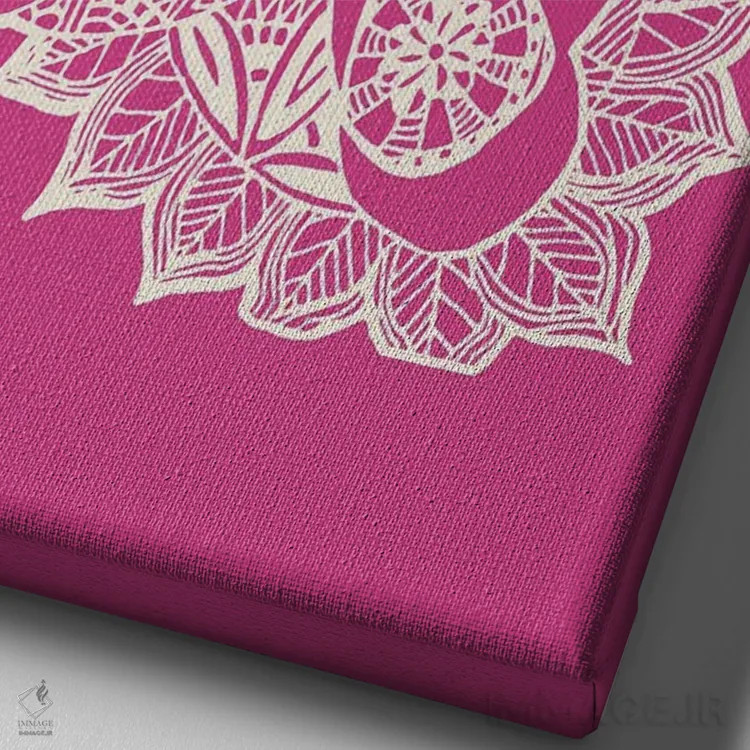 تابلو زنتَنگل A به رنگ صورتی اثر آنجلیکا پارکر - نمای نزدیک بافت بوم