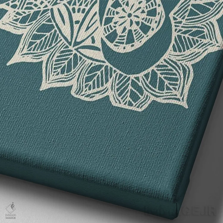 تابلو زنتَنگل A به رنگ آبی کلهغازی اثر آنجلیکا پارکر - نمای نزدیک بافت بوم