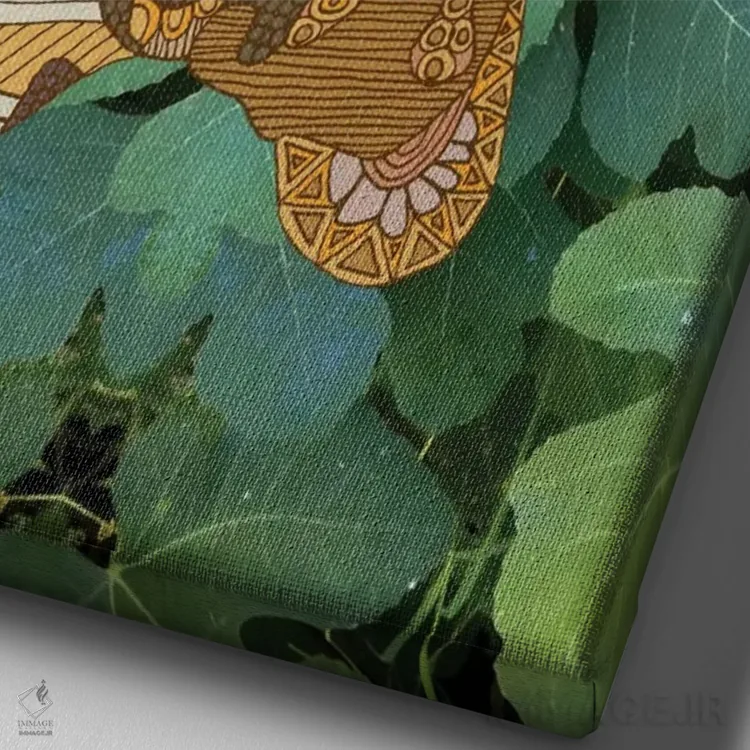 تابلو در جنگل اثر آنجلیکا پارکر - نمای نزدیک بافت بوم