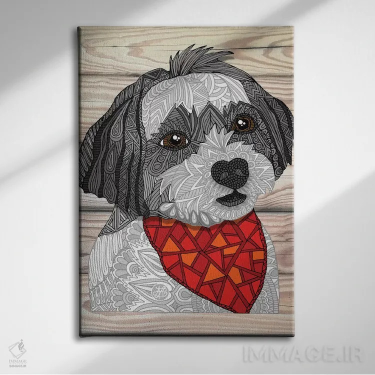 تابلو مکس هاوانیز (سگ نژاد هاوانیز) اثر آنجلیکا پارکر - نمای روبهرو روی دیوار