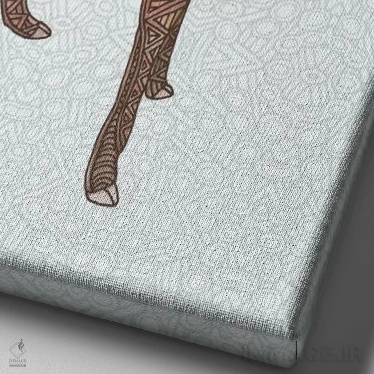 تابلو گوزن کوچک اثر آنجلیکا پارکر - نمای نزدیک بافت بوم