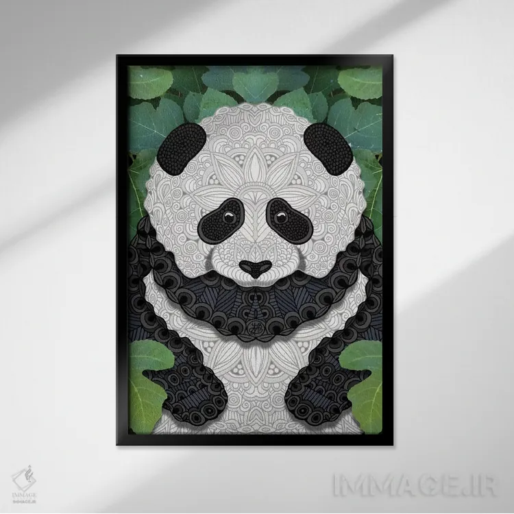 تابلو پاندای کوچک اثر آنجلیکا پارکر - نمای قابدار مشکی
