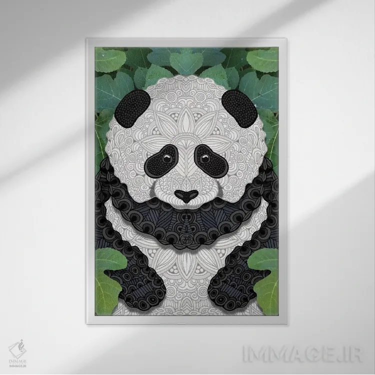 تابلو پاندای کوچک اثر آنجلیکا پارکر - نمای قابدار سفید