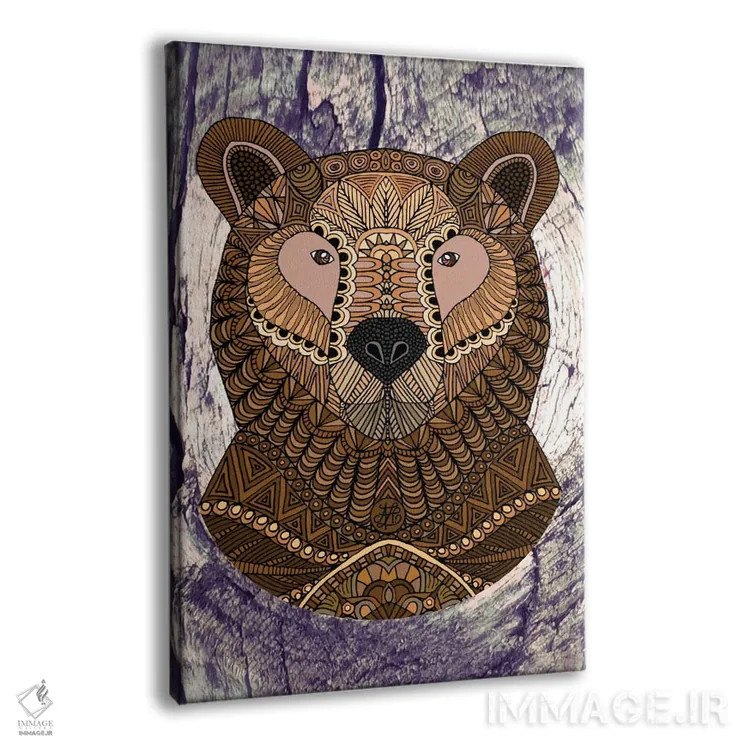 تابلو خرس قهوهای زینتی اثر آنجلیکا پارکر - نمای پرسپکتیو محصول