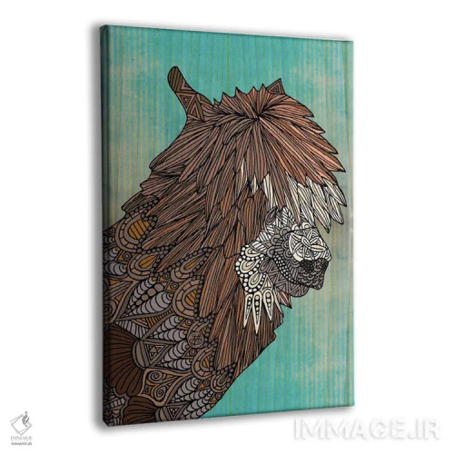 تابلو لامای زینتی اثر آنجلیکا پارکر - نمای پرسپکتیو محصول