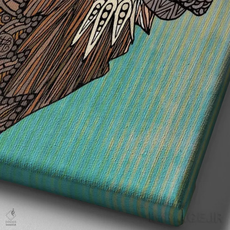 تابلو لامای زینتی اثر آنجلیکا پارکر - نمای نزدیک بافت بوم