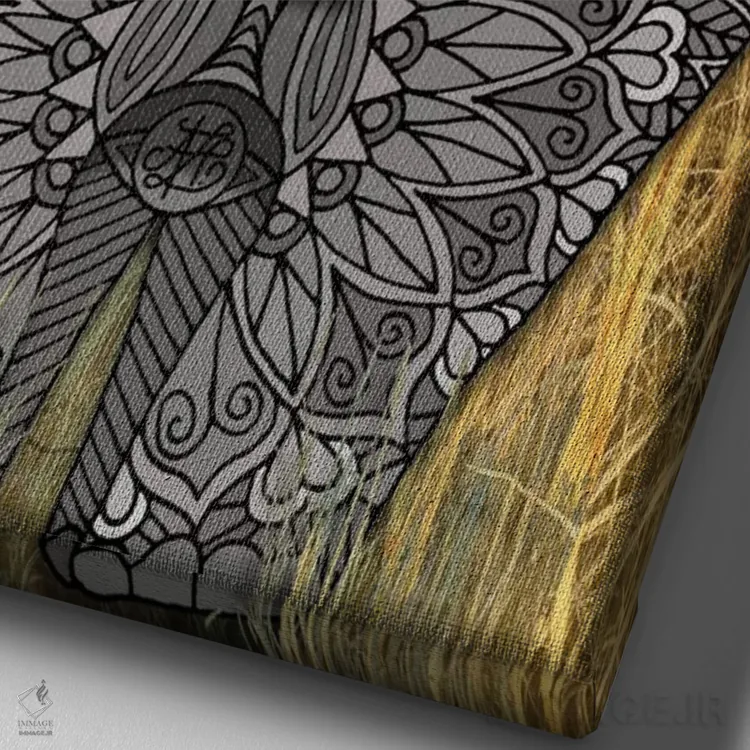 تابلو کرگدن زینتی اثر آنجلیکا پارکر - نمای نزدیک بافت بوم