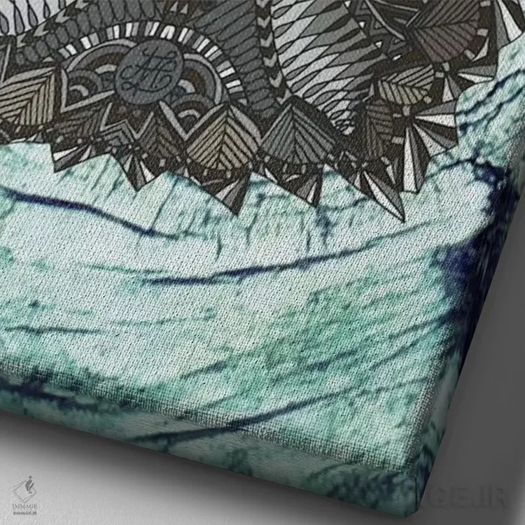 تابلو راکون زینتی اثر آنجلیکا پارکر - نمای نزدیک بافت بوم