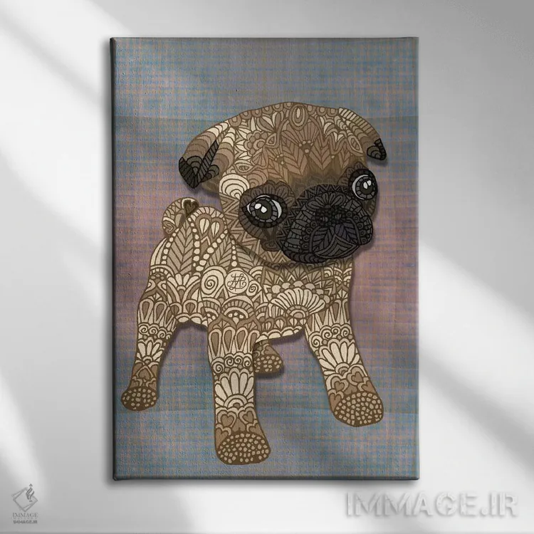 تابلو تولهسگ پاگ اثر آنجلیکا پارکر - نمای روبهرو روی دیوار