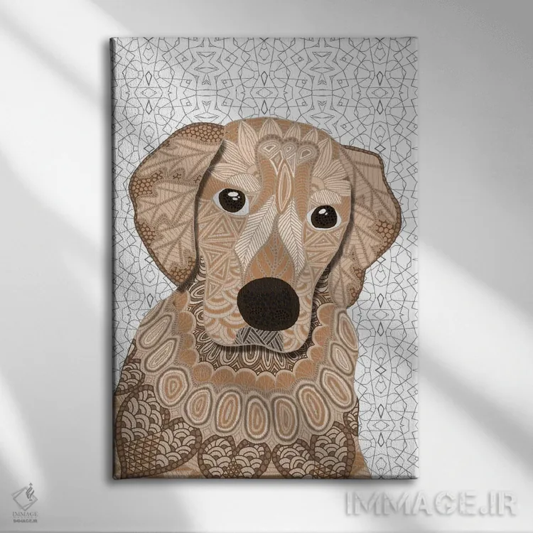 تابلو ریتریور (سگ نژاد) اثر آنجلیکا پارکر - نمای روبهرو روی دیوار