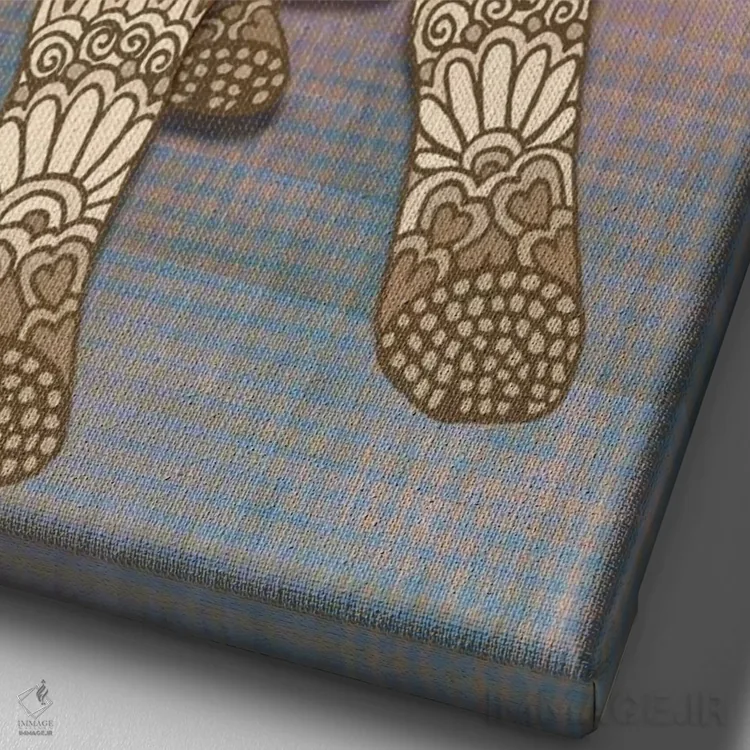 تابلو تولهسگ پاگ اثر آنجلیکا پارکر - نمای نزدیک بافت بوم