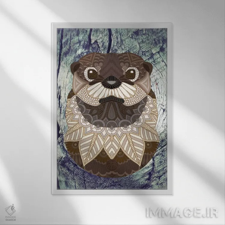 تابلو سمور زینتی اثر آنجلیکا پارکر - نمای قابدار سفید