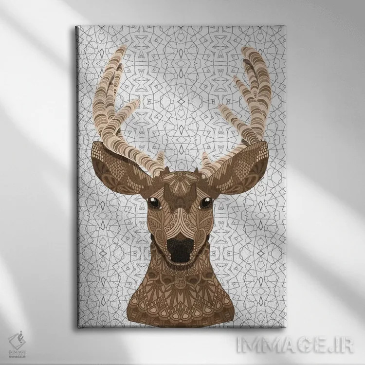 تابلو گوزن نر اثر آنجلیکا پارکر - نمای روبهرو روی دیوار