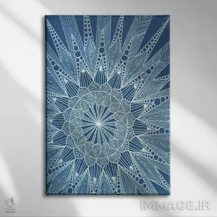 تابلو برفتنگل (ترکیب برف و هنر زنتَنگل) اثر آنجلیکا پارکر - نمای روبهرو روی دیوار